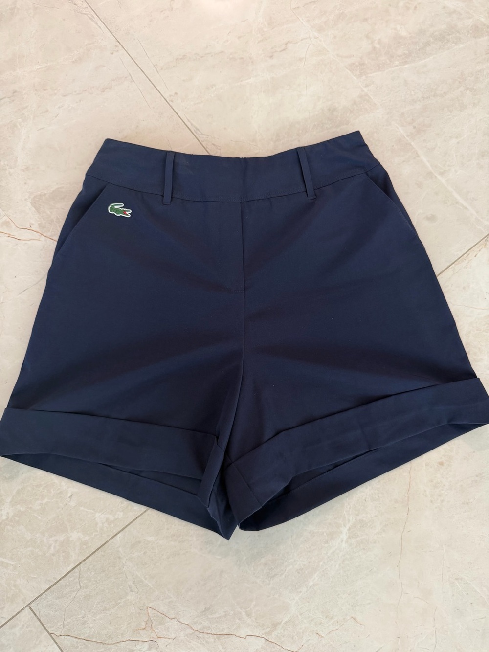 Lacoste Women's Dark Blue Cuffed golf Shorts 32